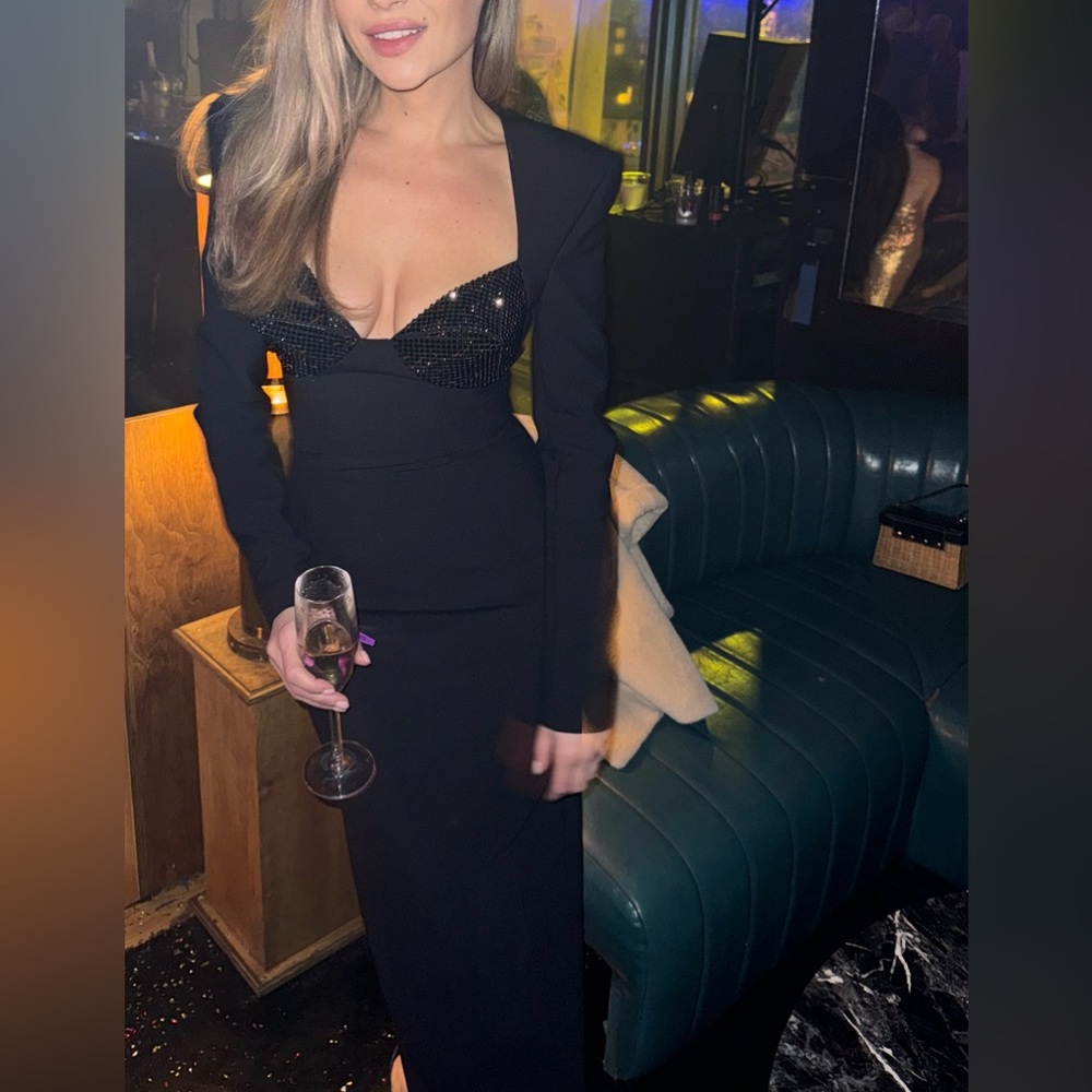 AREA
BLACK BUSTIER DRESS WITH CRYSTALS